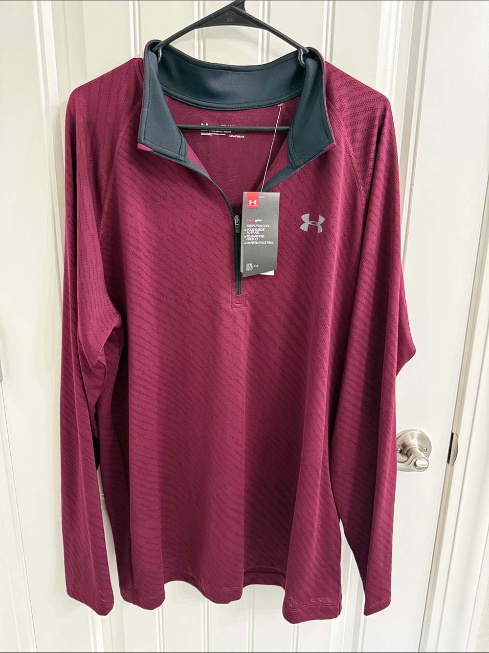 Under Armour Men’s Maroon Long-Sleeve Quarter-Zip Pullover